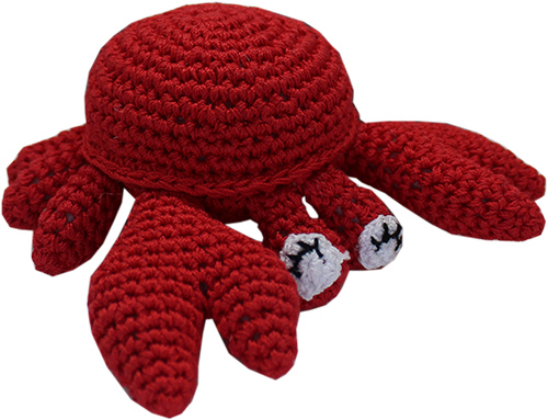 Knit Knacks Clawdious the Crab Organic Cotton Small Dog Toy